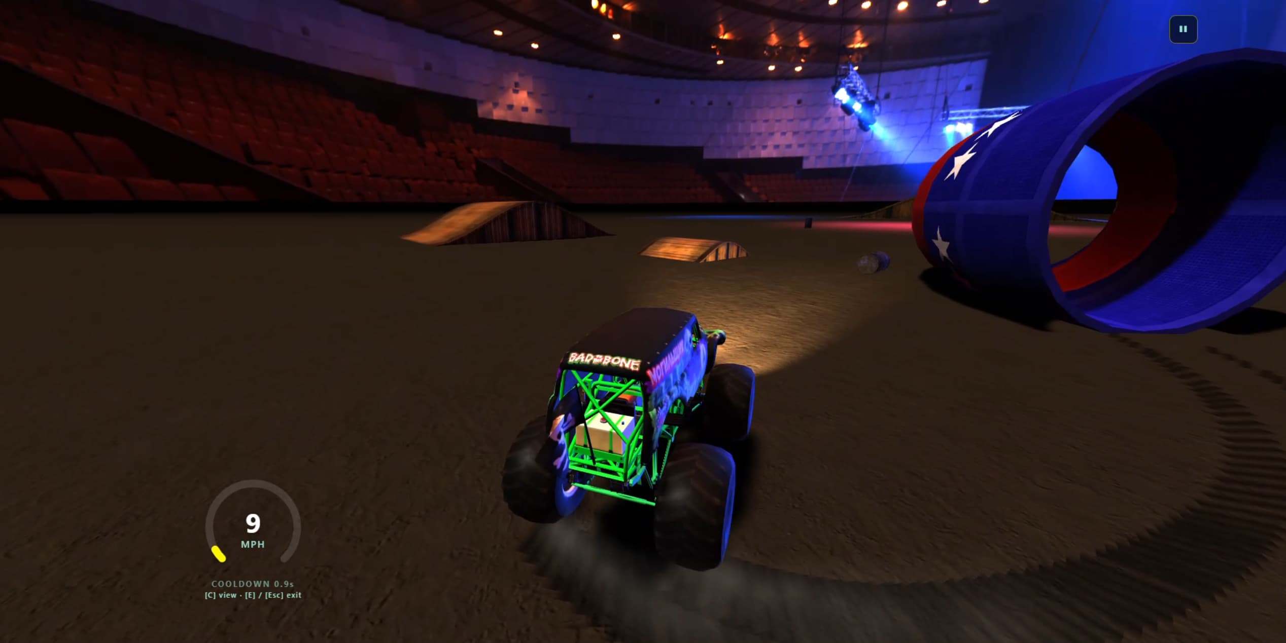 A vehicle racing a built track in Rumpus Engine